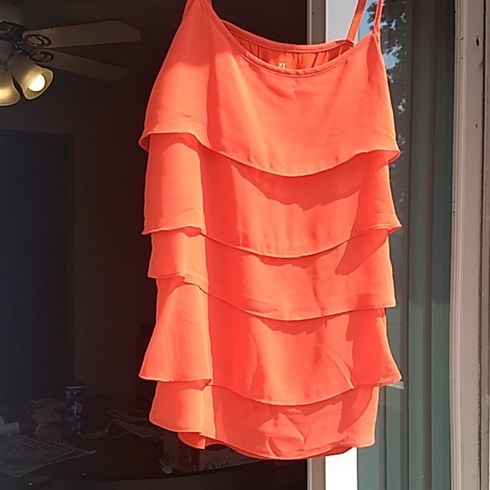 2/$15 New York & Company tiered orange medium top